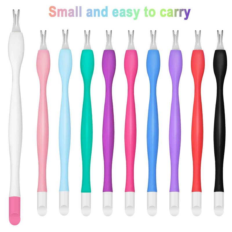 30 Pieces Cuticle Trimmer Remover Pusher Rubber Nail Cuticle Pusher Tipped Nail Cleaner Fork Double End Dead Skin Callus Removal Practical Nail Art Tools for Men and Women (Assorted Colors) - BeesActive Australia