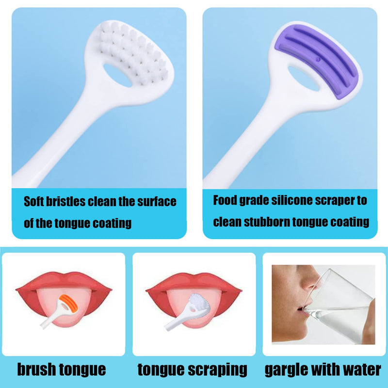 Tongue Brush, Tongue Scraper, Tongue Cleaner Helps Fight Bad Breath, 4 Tongue Scrapers, 4 Pack - BeesActive Australia