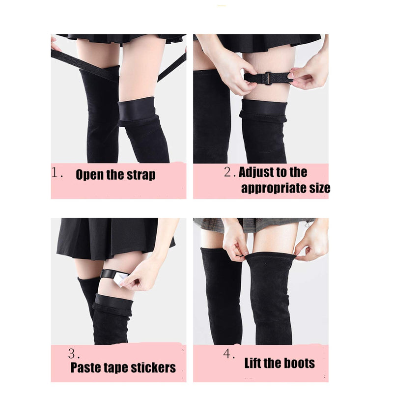 [AUSTRALIA] - Knee Boots Straps Anti-Slip Fixed belt | Anti-Drop Down Prevent Loose No Fall Off | with 20 pcs Tape Stickers[1 pair] 11.8-17.7 inch 