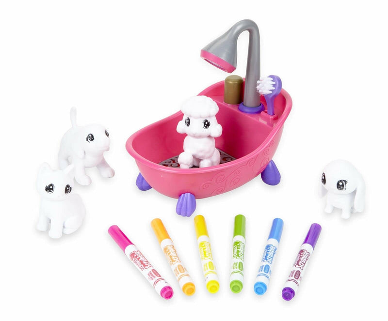 CRAYOLA Washimals Pets - Bathtub Playset | Colour Your Own Washimal Pets Again and Again | Includes 6 Washable Markers | Ideal for Kids Aged 3+ - BeesActive Australia