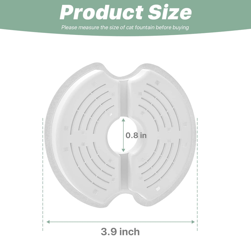 Cat Water Fountain Filters for 84oz/2.5L Stainless Steel Pet Fountain and 67oz/2.0L Plastic Cat Drinking Fountain, Pet Replacement Filters Set 8 Filters - BeesActive Australia