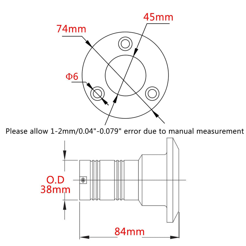 NRC&XRC 1-1/2"(38mm) Boat Fuel Deck Fill/Filler with Keyless Cap 1-1/2" Marine 316 Stainless Steel Hardware for Boat Yacht Caravan 1-1/2" - BeesActive Australia