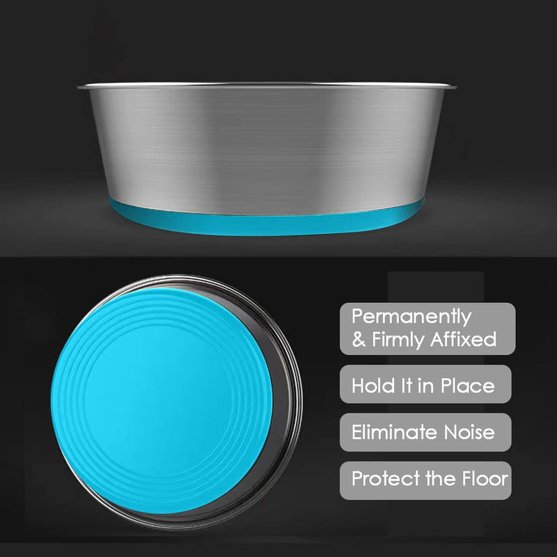 WEDAWN Stainless Steel Dog Bowls,Nonslip Rubber Bottom Dog Dishes, Deep Stainless Steel Cat Bowl Water and Food with Non- Skid Rubber Base for Small/Medium/Large Dogs, Cats 4 Cup for Small Pet - BeesActive Australia