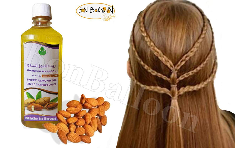 100% Pure & Natural Virgin Sweet Almond Oil Cold Pressed Organic Al Hawaj Elhawag El Hawag Concentrated Crude Perfect Fresh Useful Skin Body ( 1 Pack = 17.64 oz / 500 ml ) زيت اللوز الحلو الحواج - BeesActive Australia