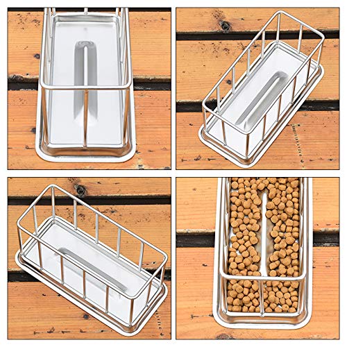 La La Pet® Stainless Steel Reptile Turtle Food Water Dispenser Feeder Food Bowl Feeding Dish for Lizard Tortoise Chameleon L Rectangle - BeesActive Australia