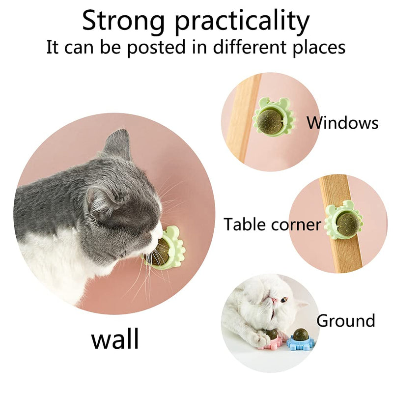 Kayina Catnip Wall Ball, 3-Piece Cat Toys, Edible Cat Licking Toy, Cat Chew Toy, Teeth Cleaning Cat Bite Toy, Rotatable Indoor Cat Toy, Cat Wall Decoration Crab - BeesActive Australia