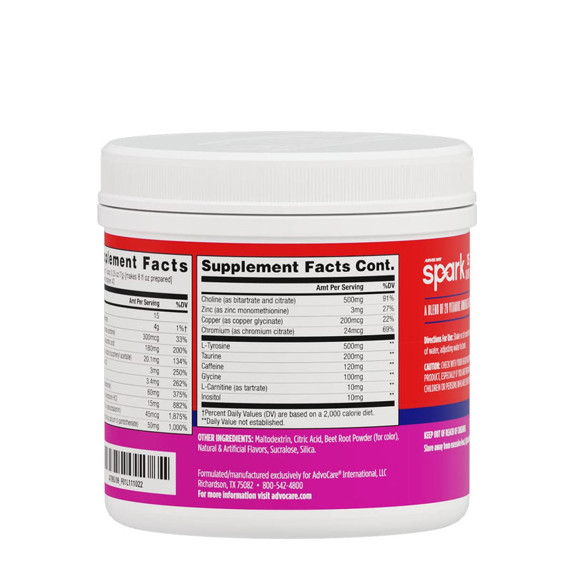 AdvoCare Spark Vitamin & Amino Acid Supplement - Focus & Energy Supplement - Powdered Energy Supplement Mix - Caffeine Powder Supplement Mix - Amino Acids for Women & Men - Fruit Punch - 10.5 Oz - BeesActive Australia