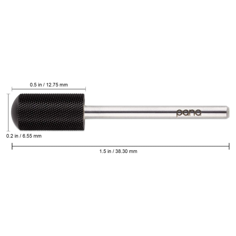 USA Pana DLC 3/32" Safety Nail Carbide - Smooth Round Top Large Barrel Head for Electric Dremel Drill Machine (Black,Extra Fine Grit) - BeesActive Australia