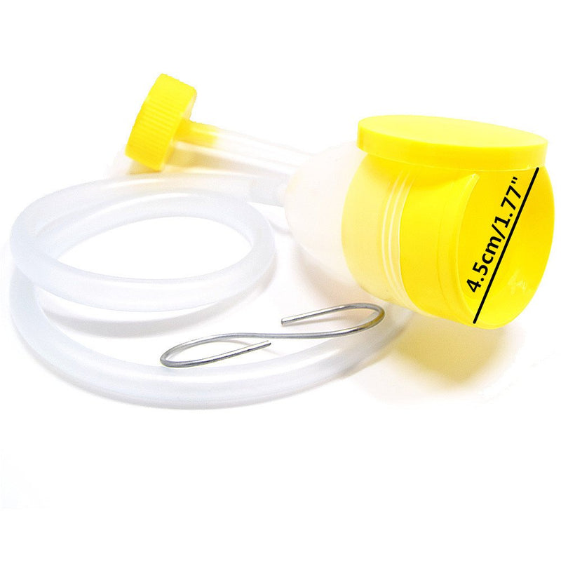 YUMSUM Travel Male Bed Urinal Pee Bottle Night Drainage Container Urine Collector with Tube for Men,1700 ML (Yellow) - BeesActive Australia
