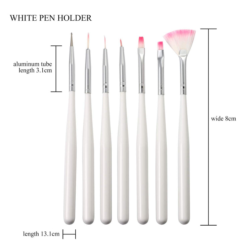 Vtrem 14 PCs Acrylic Nail Brush Set Professional UV Gel False Nail Art Tips Builder Brush Pen Nail Painting Powder Flakes Brush, Dust Remover, for Home and Salon Use - BeesActive Australia