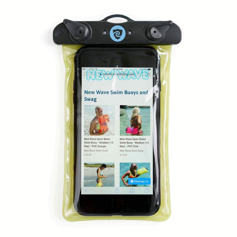 New Wave Swim Buoy PVC 15L Yellow and Phone Pouch Bundle - BeesActive Australia
