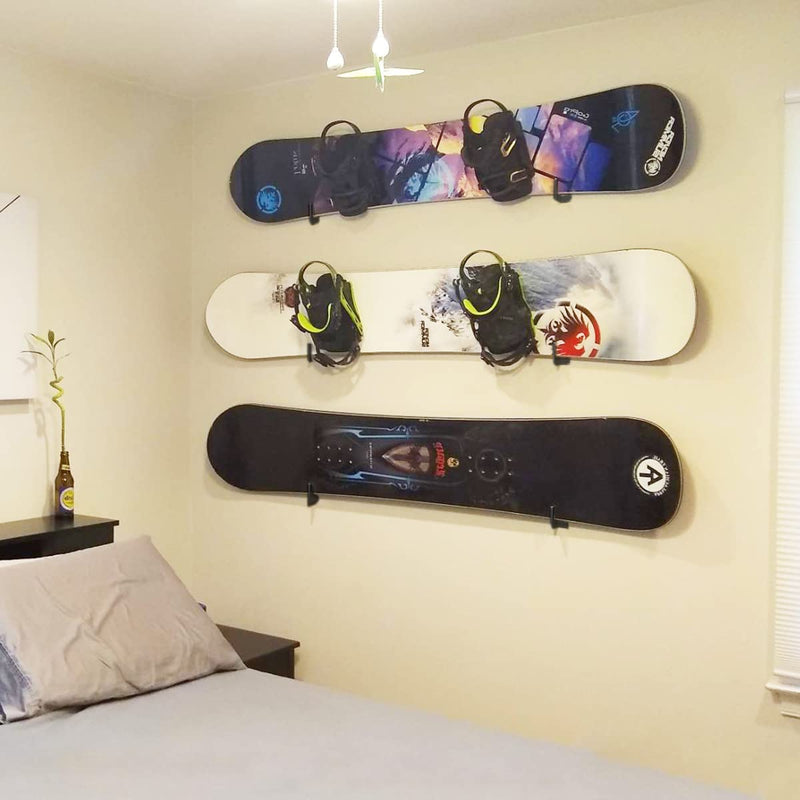 MOKIUER Snowboard Wall Mount,Snowboard Mount for Wall Snowboard Rack Hanger, Snow Board Display Horizontally Storage Holder,Aluminum Alloy Black - BeesActive Australia