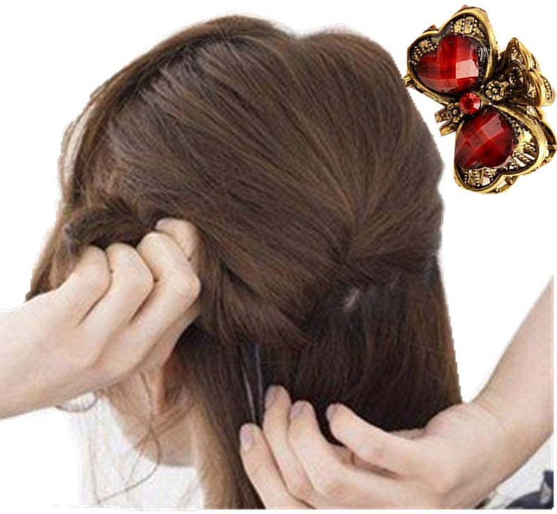 12 Pcs Mini Hair Clips Vintage Mini Jaw Claw Clips Mini Metal Hair Clamps Mini Butterfly Jaw Clips for Girl Women Hair DIY Accessory ( Random Style ) - BeesActive Australia