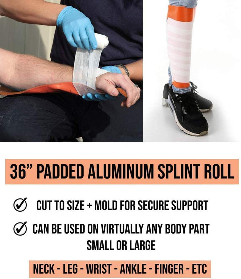 2 Pack Universal Aluminum Roll Splint Medical Polymer Fixture Bone First aid - 36 INCH - BeesActive Australia