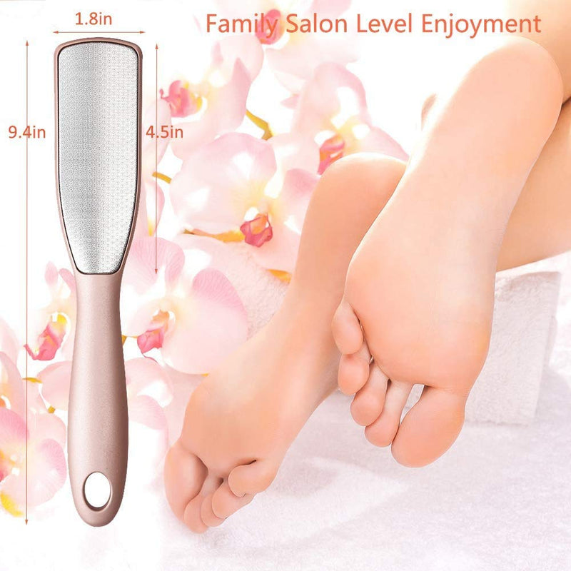 Pedicure Kit Foot File Rasp - Remove Hard Dead Skin Callus Cracked Feet Heel Care Stainless Steel Remover Tool at Home Professional (Pedicure1P-Rose gold) Pedicure1P-Rose gold - BeesActive Australia