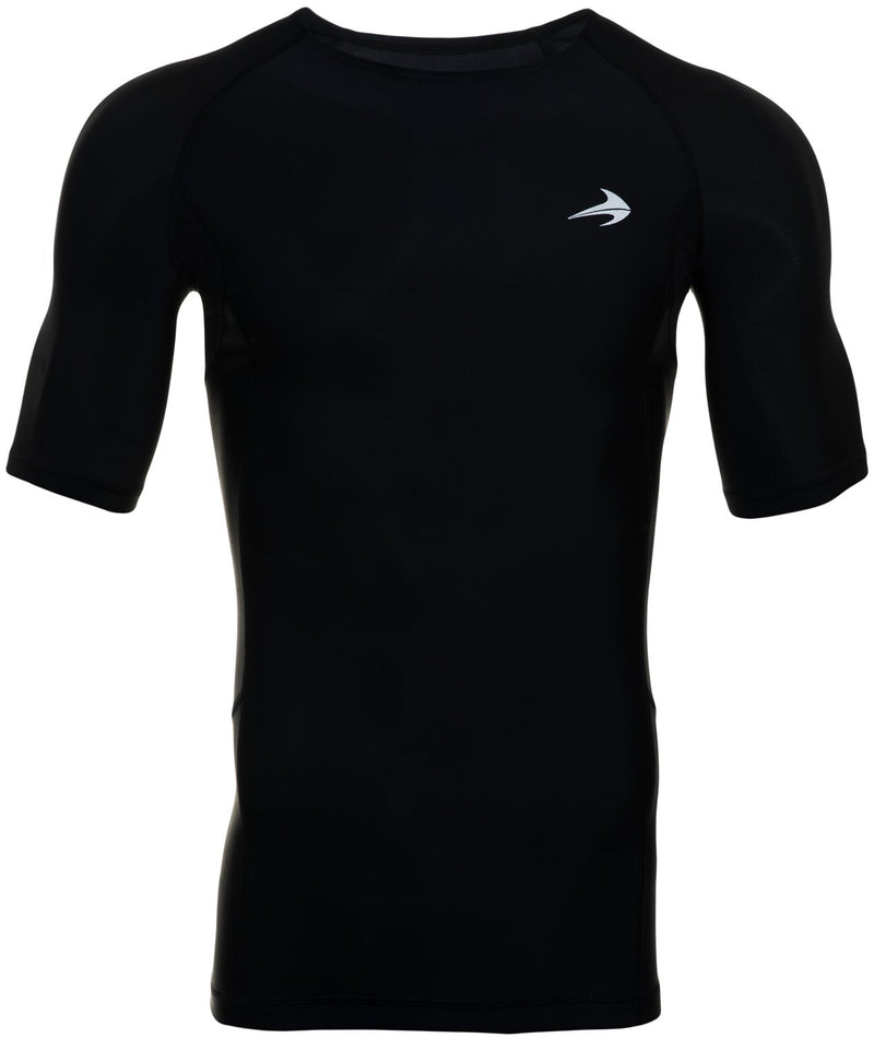 CompressionZ Men's Short Sleeve Compression Shirt - Athletic Base Layer Black 2XL 48.5"-52" - BeesActive Australia