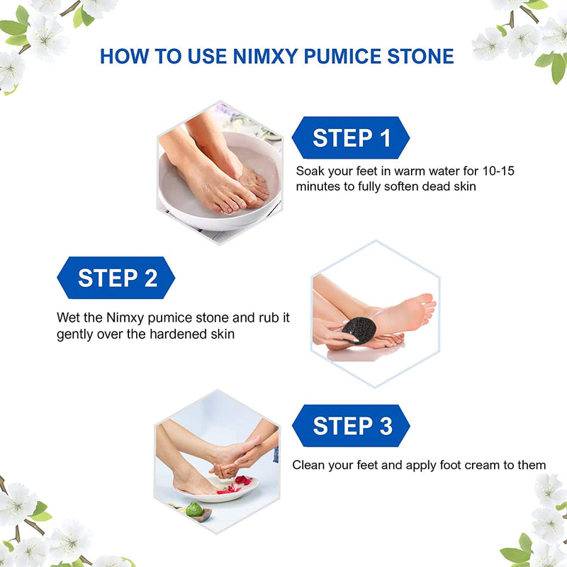 NIMXY Volcanic Lava Pumice Stone for Feet and Hands 2 Pcs – Feet Hard Skin Remover – Foot Scrubber for Dead Skin Removal – Natural Foot File and Callus Remover for Skin Exfoliation (Black & Brown) Classic - BeesActive Australia