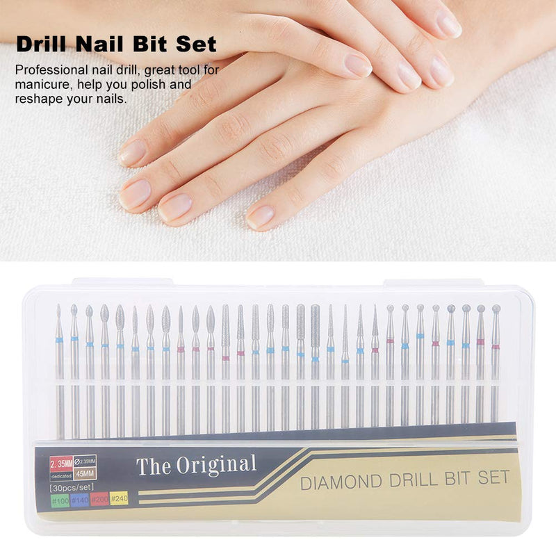 Nail Drill Head, Electric Polishing Head (30pcs/Box), Various Options, Long and Durable, Nail Bit, for Nail Files Manicure, Remove Cuticle Dead Skin, Meet Different Needs for Polish - BeesActive Australia