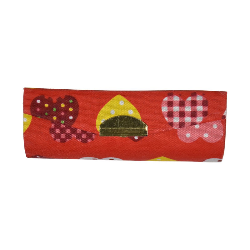 Double Lipstick Case with Hearts Pattern - Set of 2 - Red & Yellow Red Yellow - BeesActive Australia