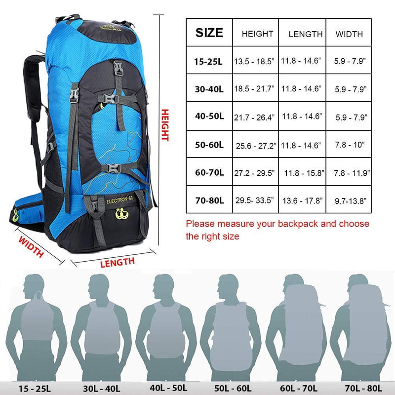 Evotopf Waterproof Backpack Rain Cover with Adjustable Anti Slip Buckle Strap & Sliver Coating Reinforced Inner Layer for Camping, Hiking, Traveling, Hunting, Biking and More, 15-80L Azure 15 - 25L - BeesActive Australia