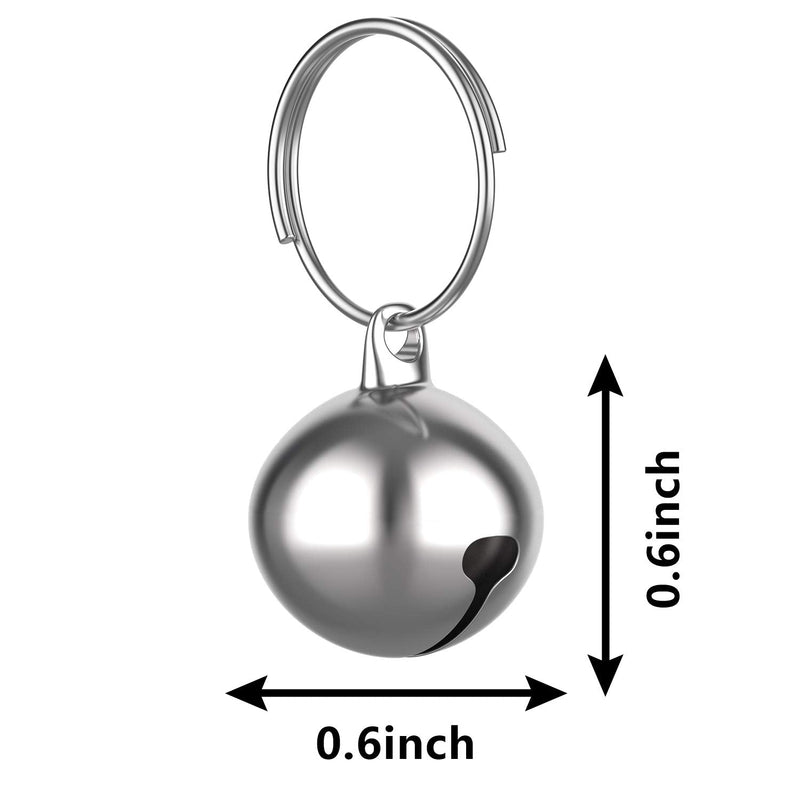 Outus 24 Sets of Cat Bells for Cat and Dog Collar Pendant Pet Cat and Dog Bell Pet Pendant Accessories Silver - BeesActive Australia