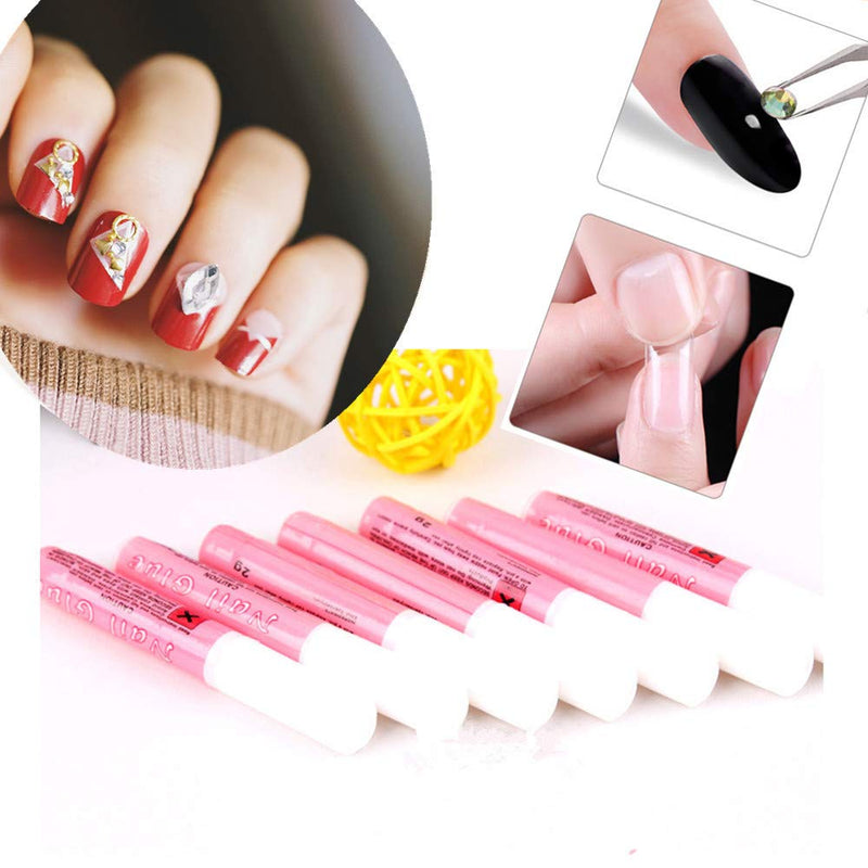 XICHEN 50 bottles Professiona Nail Art Glue for Beauty False Adhesive Transfer Tips Decorations Adhesive Transparent 2 ML(0.07 oz)/bottles - BeesActive Australia