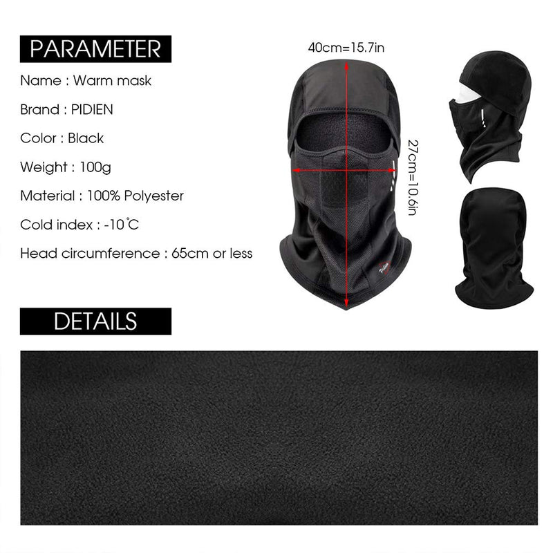 Ski Mask for Men Women Balaclava Face Mask Men Cold Weather Balaclava Warmer Windproof Hunting Cycling Motorcycle Neck Gaiter Warmer Winter Gear (Black) - BeesActive Australia