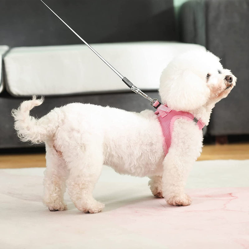 PINA Dog Harness for Small Medium Dogs No Pull, Dog Harness and Leash Set, No Choke Breathable Mesh Dog Vest Harness, Lightweight Adjustable Small Medium Dog Harness - Easy to Put On and Take Off S(Neck:10-13" ; Chest:14-17") Pink - BeesActive Australia
