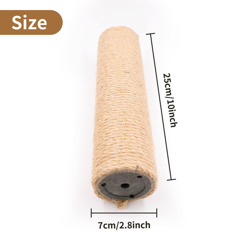 10 Inch Cat Scratching Posts Replacement Sisal Rope Scratcher Post with M8 Screws Jute Rope Scratcher Refill for Cat Tree Tower Refurbishment Cat Scratching Stump Heightening Parts, 4pcs - BeesActive Australia