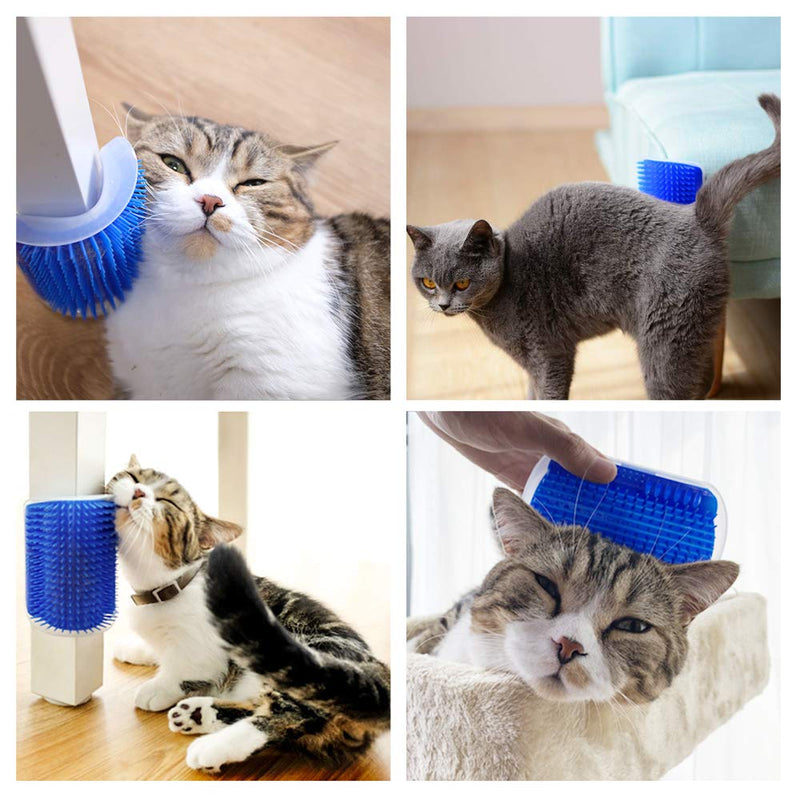 SweetPetGarden Self Groomer with Catnip Pouch,Cat Self Groomer Wall Corner Massage Groomer Cat Self Grooming Brush 2 Count (Pack of 1) Gray - BeesActive Australia