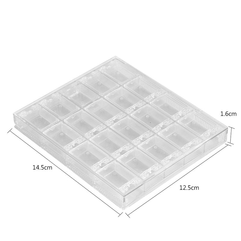 20 Grids Transparent Rhinestone Box Detachable Nail Art Box Acrylic Nail Art Decorations Storage Box Container Case for Storing Nail Art Decorations Rhinestone Beads Non-toxic Harmless - BeesActive Australia