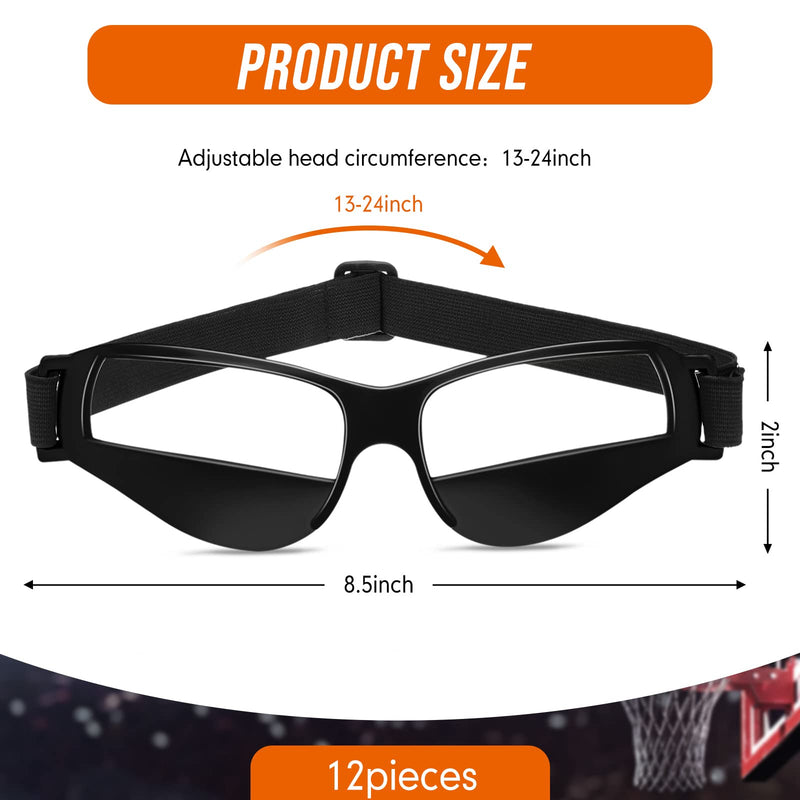12 Pack Basketball Dribbling Goggles Basketball Training Glasses Aid for Team Training Aid Sports Equipment Safety Specs for Adult Teenagers Youth, 8.5 x 2 Inch - BeesActive Australia