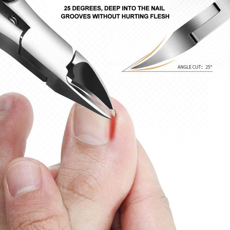 Cuticle Nipper, 25 Degrees Designs Stainless Steel Cuticle Scissors with Elastic Mechanical Spring, Help Remove Dead Skin Calluses(#1) #1 - BeesActive Australia