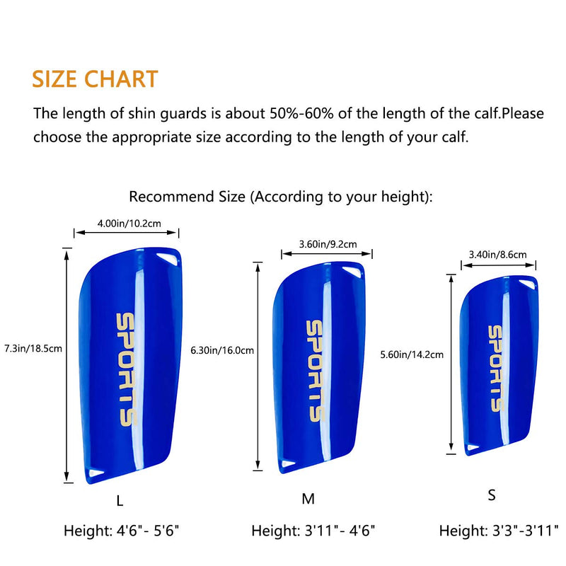 Soccer Shin Guards for Kids Youth, Shin Guard and Shin Guard Sleeves for Boys and Girls for Football Games EVA Cushion Protection Reduce Shocks and Injuries A-Blue Large - BeesActive Australia