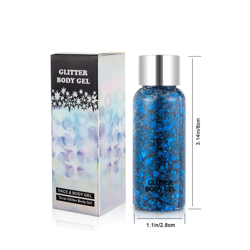 Holographic Body Glitter Gel Set 4 Colors Cosmetic Chunky Glitters Flakes Gel Colorful Mixed Paillette Gel for Festival Party Face Makeup, Body, Hair, Eye and Lips Shimmer Pink, Blue, Brown Set B - BeesActive Australia