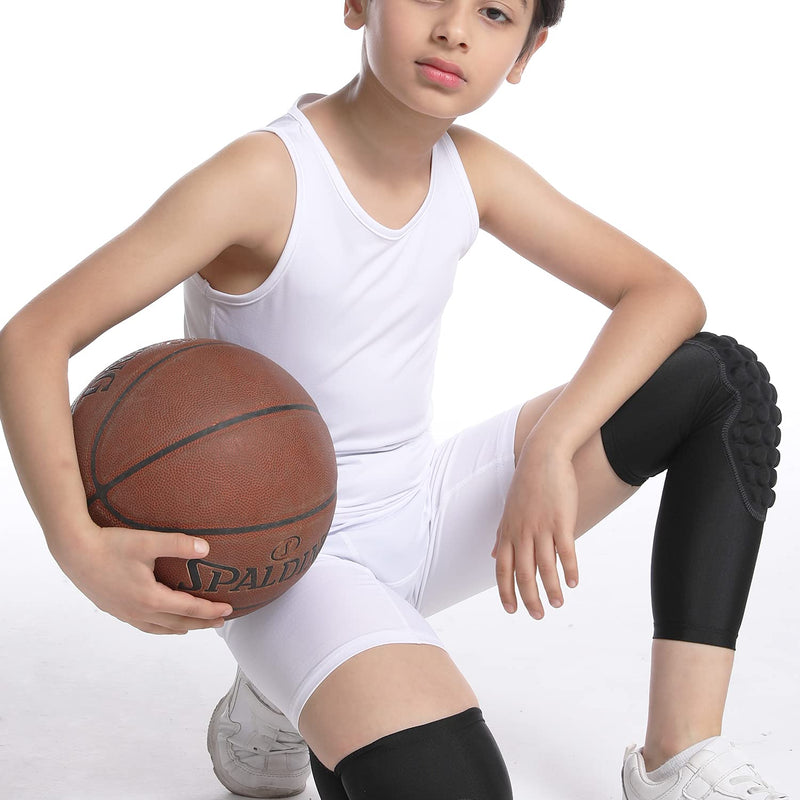 Crash Pad Youth Children Basketball Knee Sleeves, Elbow Pads, Anti-Collision Long-Legged Knee Pads, Volleyball Football Bicycle Wrestling Protective Gear, Boys, Girls, 4-12Years, Joint Protection, Elbow Sleeves (Knee sleeve, YL) Knee sleeve - BeesActive Australia
