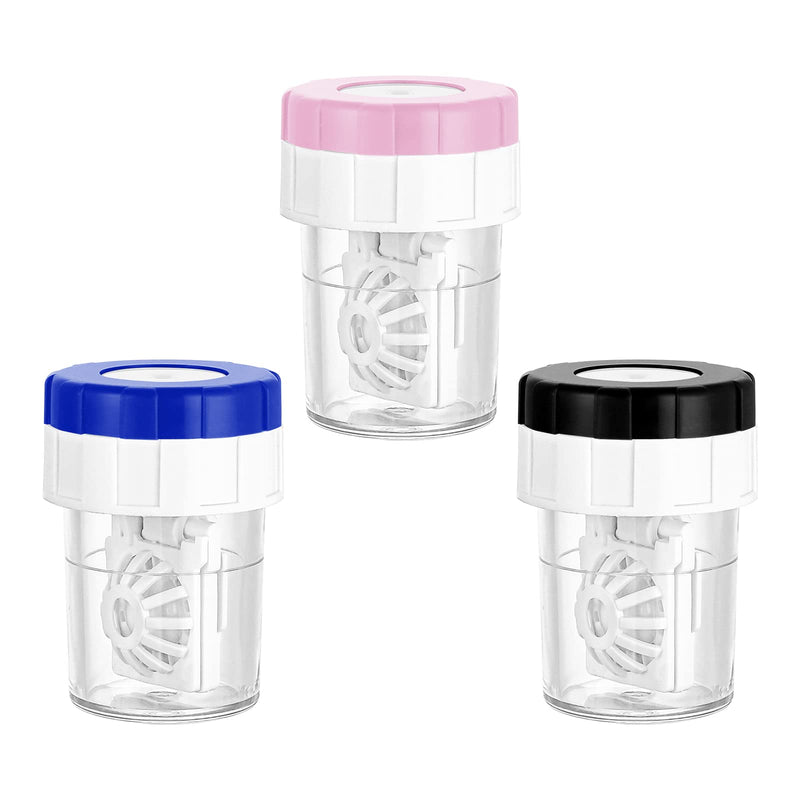 WLLHYF 3 Pcs Manually Contact Lens Washer Cleaner Contact Lens Case Portable Rotation Contact Lens Cleaning Container for Everyday Use - BeesActive Australia