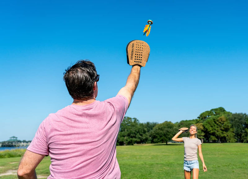 Waboba VOLI Paddle Game - Rethink Your Outdoor Game – Backyard Set Includes: 2 Wearable Paddles and 1 Oversized Shuttlecock - BeesActive Australia