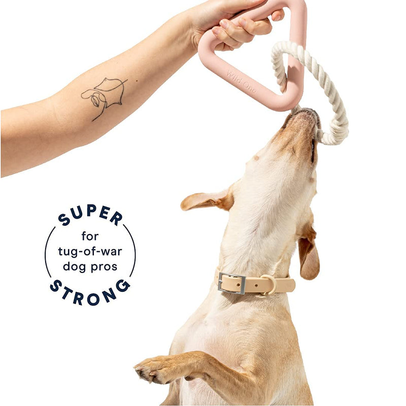 Wild One Small Triangle Tug Dog Toy for Small Breeds, Rope Toy, Durable Large Pink - BeesActive Australia