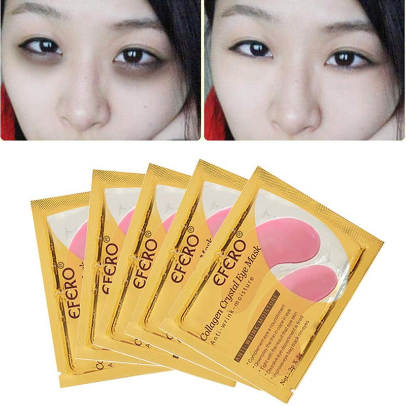 MEICOLY Lip Masks Sheet Moisturizing Pink Crystal Collagen Under Eye Mask Gel Anti-Aging Eye Patches Dark Circle Remover 18 Packs with Box 9pcs lip mask + 9 pairs eye mask - BeesActive Australia