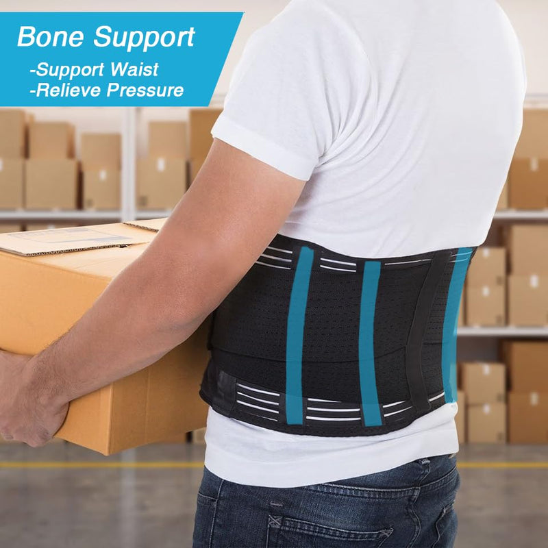 Breathable Mesh Back Support Brace for Men & Women | Abdominal Support Belt for Back Pain Relief |Magnetic Therapy Belt | Waist Trimmer | Lumbar Support Belt for Sciatica, Scoliosis, Spine Injury (M) M - BeesActive Australia