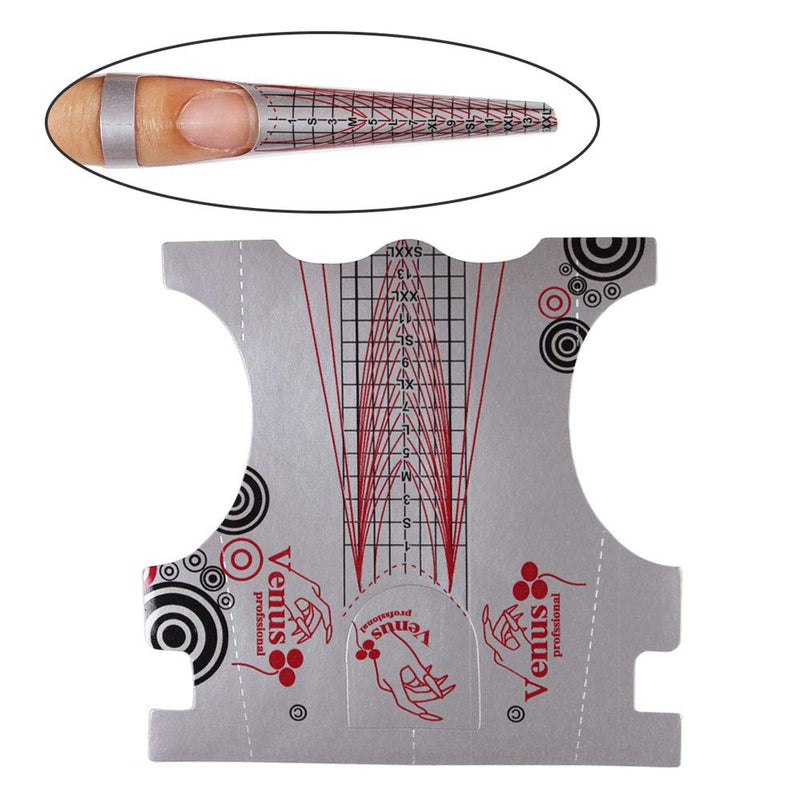 BeautyLeader 500Pcs Nail Form, Nail Art Guide Stickers for Acrylic UV Gel Nail Tips Manicure Extension Tool (1 Roll / 500 PCS - Sliver) - BeesActive Australia