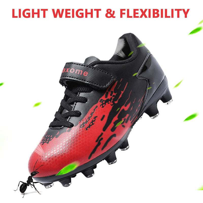 ziitop Kids Soccer Shoes for Boys Girls Youth Football Cleats Outdoor & Indoor Baseball Shoes, Lightweight Breathable Conical Studs, Running & Training for Students (Little Kids/Big Kids) 4 Big Kid Blackred - BeesActive Australia