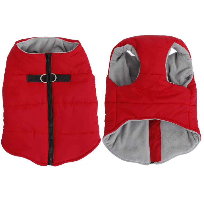 Geyecete Dog Bulldog Clothes Dog Cotton Padded Coat Thick Winter Warm Vest Waistcoat Cold Weather Jacket Clothing for French Bulldog Coat Medium Red - BeesActive Australia