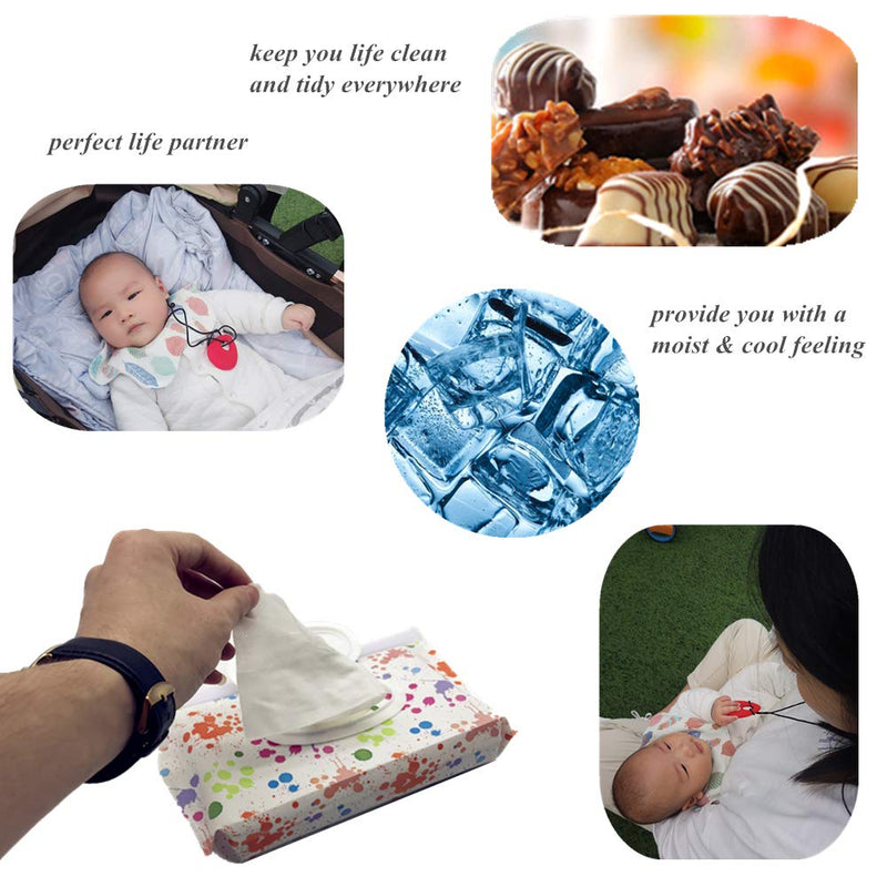Portable Baby Wet Wipe Pouch Bags, Reusable & Refillable Wipes Dispenser, Eco Friendly & Lightweight Travel Wet Wipe Holder (2 Pack, Black Star) - BeesActive Australia