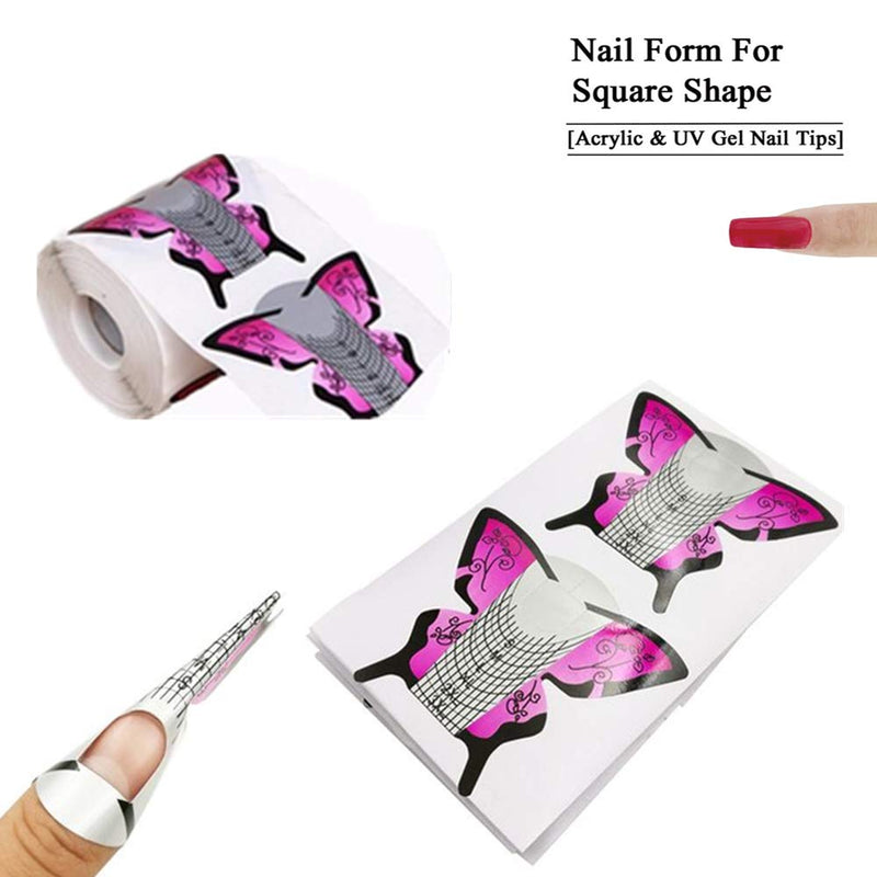 Fellibay Nail Forms Butterfly Nail Extension Forms for Nail Art DIY Tool Nail Tips Guide Sticker Extension Nail 300 Pcs - BeesActive Australia