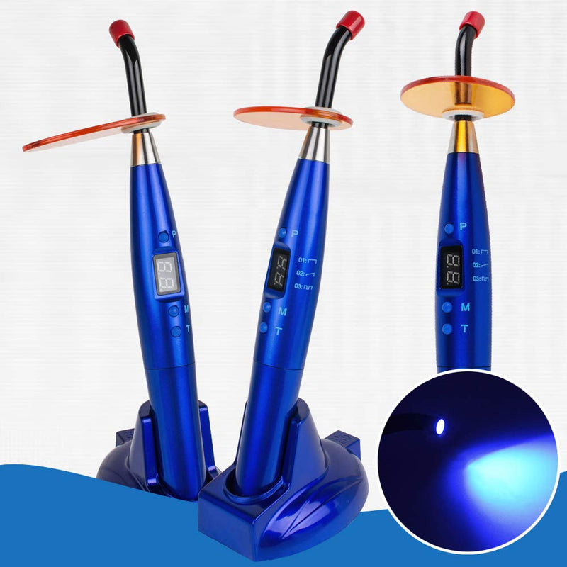 Dental 5W Wireless Cordless LED Curing Light Lamp 1500mw Suitable Dental Hospital Clinic Family Essential (Blue) Blue - BeesActive Australia