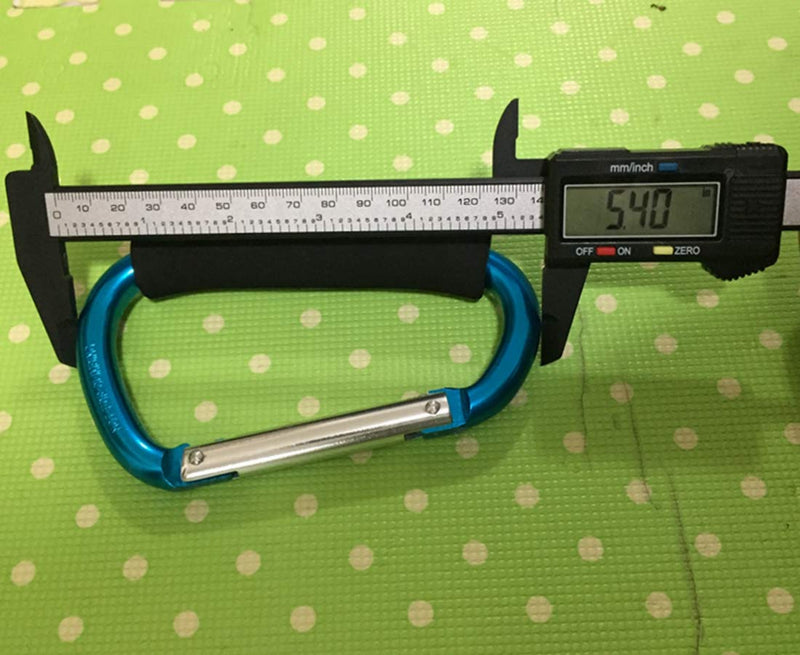 2X Carabiner Hook - 5.4" Large Aluminum D-Style Carry Handle with Sponge for Shopping Bags Handbag Tote Stroller Carrying - BeesActive Australia