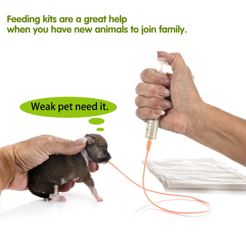 MOTAIN Pet Feeding Supplies Kit-3 Pack Red Rubber Feeding Tube(8Fr, 10Fr, 14Fr) with 3 Pack 10/30/60 Ml Syringes for Lamb,Goat,Sheep,Puppy,Kitten Whelping Feeding Watering - BeesActive Australia