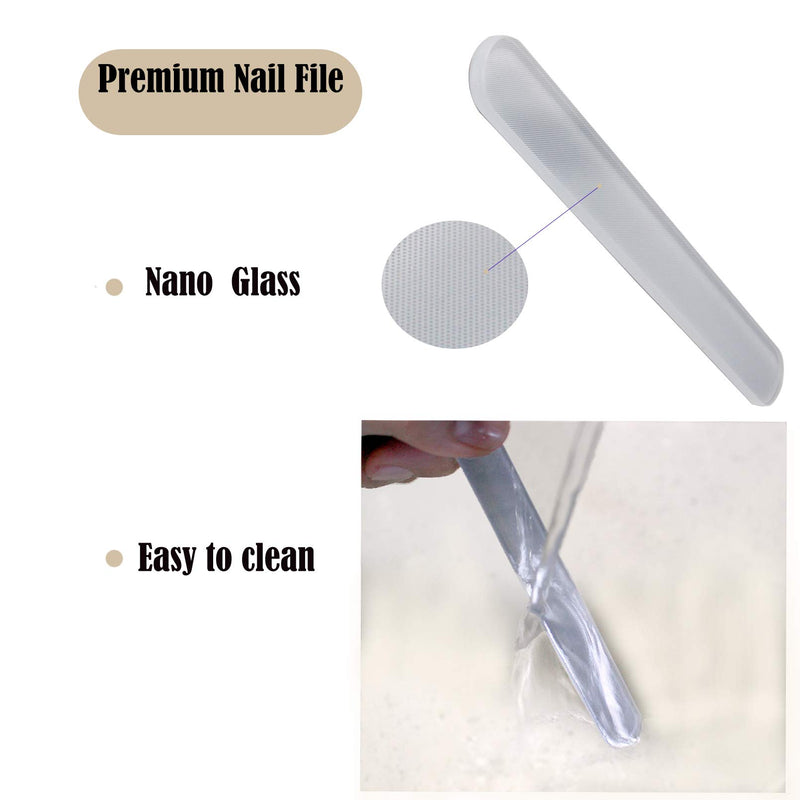 Graceduo Glass Nail File with Case, Nano Glass Nail File,Crystal Nail File for Natural Nails Nail Shine Buffer for Professional Manicure Nail Care.(Flower) - BeesActive Australia